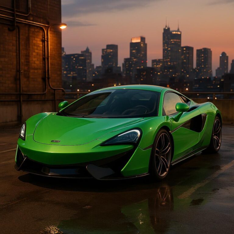TPU-6027_parking-structure-rooftop-at-sunset-with-city-skyline-depth_low-angle-front-three-quarter-view